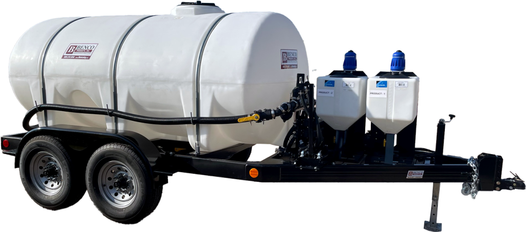 BENCO Professional Series Roadside Spray Trailer with dual dosatrons and motorized boom