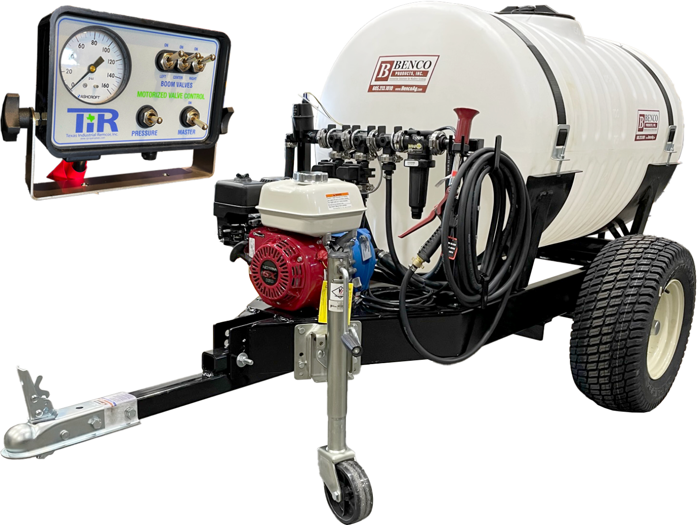 BENCO 150 gallon sprayer trailer with gas pump and electronic controller