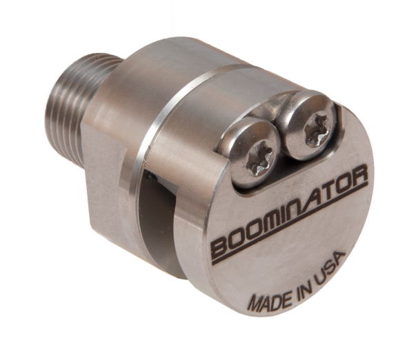 Boominator all-stainless steel Boomless Spray Nozzle come in 1160, 1250, & 1400 series sizes with left, right and full spray patterns.