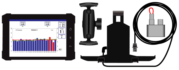 OnSite FMS+ 7" Monitor Kit with mounting cradle, RAM Mount, & Terminator.