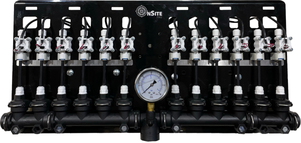 12 Row OnSite FMS FlowBoard with optional pressure gauge