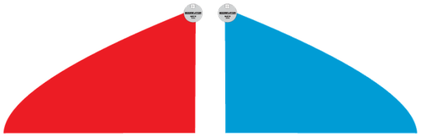 Boomiator 1406 spray tip patterns (left & right)