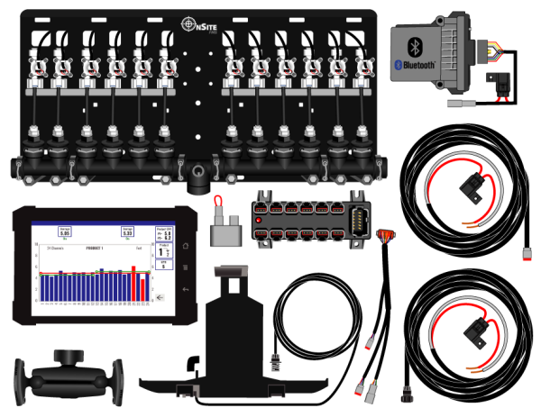 12 row Bluetooth OnSite FMS+ System - Complete Kit. 217-01-12r25b & 217-01-12r38b