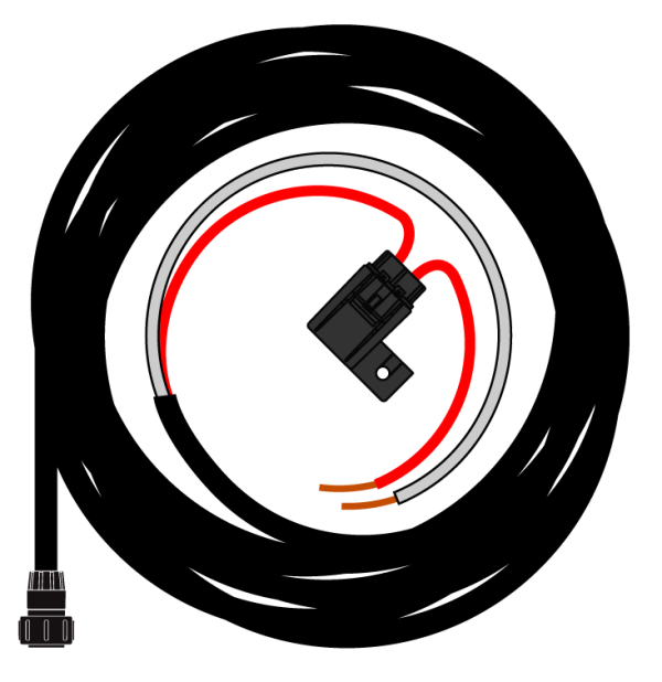 OnSite FMS+ Cradle Power Cable powers the monitor in the cab by plugging into an accessory port.