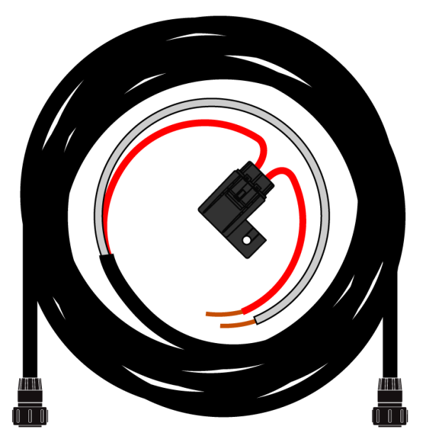 OnSite FMS+ Cradle-to-Hitch cable. Powers the system and connects from monitor down to the hitch where it meets the Hitch-to-Module Cable