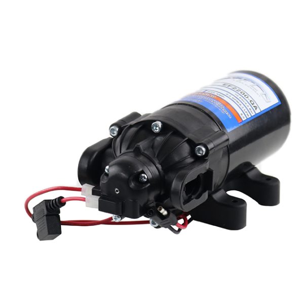 Everflo EF2200 2.2 GPM 12V switched pump with quick-attach fittings for easy installation