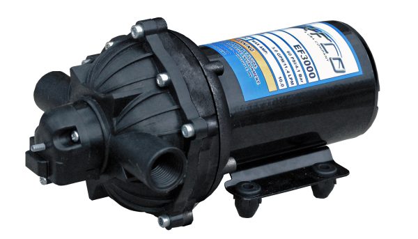 Everflo EF3000 3.0GPM 12V pump with 1/2" Female threaded fittings.