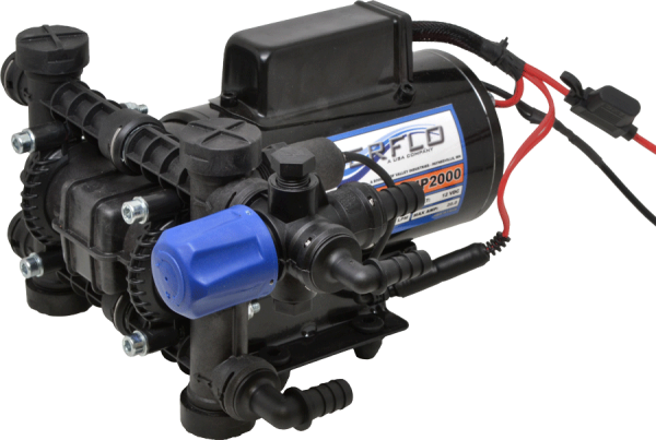 Everflo 200PSI High Pressure switched plunger pump with quick attach fittings outputs 2.0 GPM