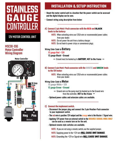 BENCO MSC30-SSG Motor Controller Installation Guide