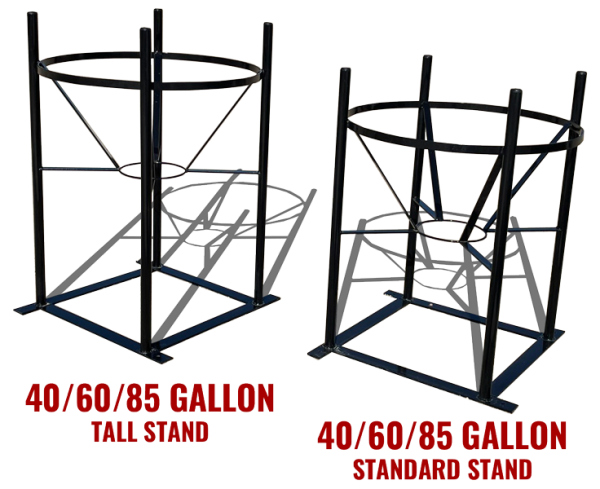40/60/85 gallon cone-bottom inductor standard height & tall stands from BENCO Manufacturing
