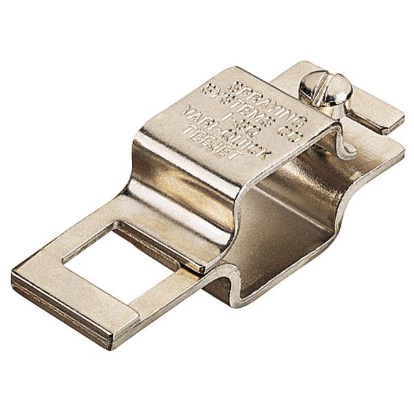 TeeJet SQUARE BOOM QUICKJET NOZZLE BODY CLAMP secures QuickJet nozzle bodies to square tube booms with square hole for nozzle bodies